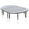 Flash Furniture Oval 47.5 W, 76 L, 25.25 H, Chrome, Laminate, Particleboard, Steel, Grey XU-GRP-A3048CON-48-GY-T-P-GG - alternate 3